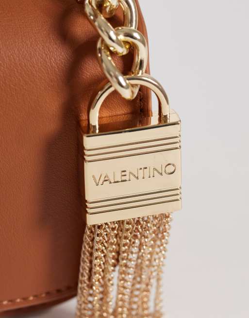 Valentino Iride top handle bag with detachable crossbody strap and gold hardware in brown, 3 of 4