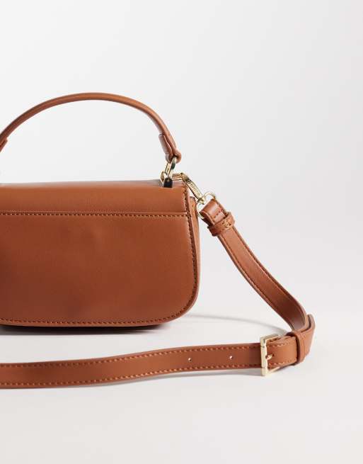 Valentino Iride top handle bag with detachable crossbody strap and gold hardware in brown, 4 of 4