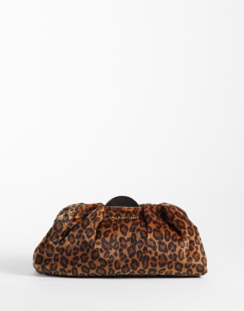 Valentino iside faux fur clutch bag in leopard print - view 1