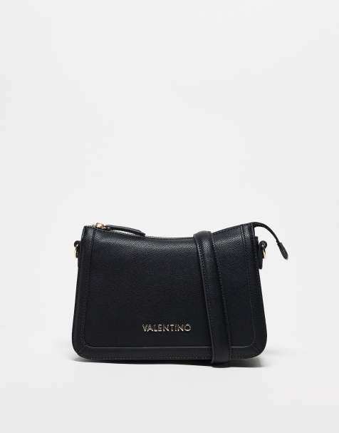 Valentino – Ivy – Czarna gładka torebka na ramię z odpinanym paskiem crossbody - view 1