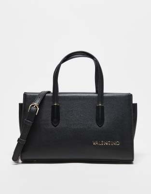 Valentino Bags Valentino jasmin top handle bag with detachable crossbody strap in black