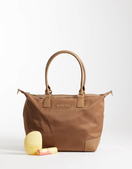 Valentino Jenny Re nylon tote bag in brown, 2 of 4