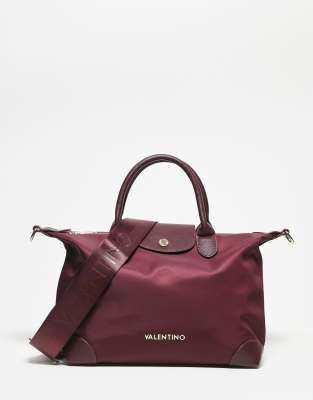 Valentino Valentino Jolly Re nylon tote bag in burgundy - BURGUNDY-Red