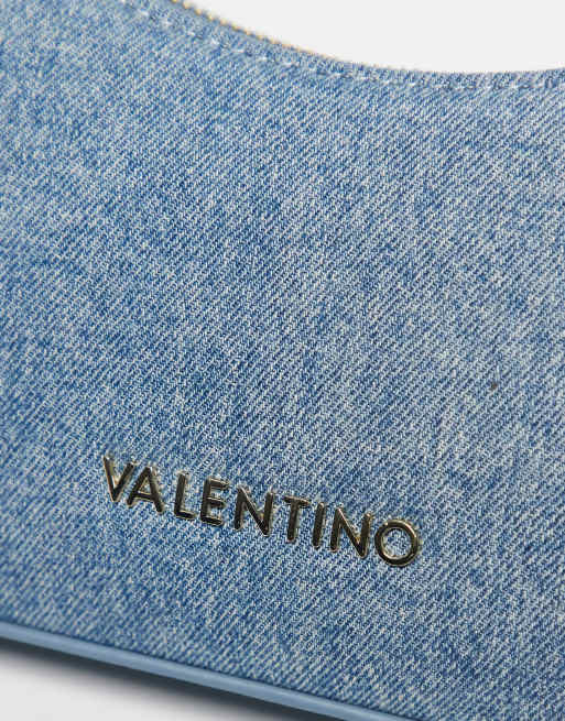 Valentino - Kelly - Borsa da spalla minimal anni '90 in denim blu , 2 di 3