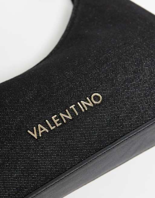 Valentino Kelly clean 90s shoulder bag in black denim , 2 of 3