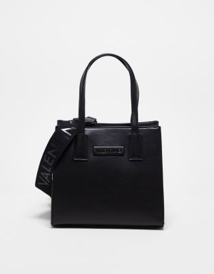 Valentino - Kensington - Kleine Shopper-Tragetasche in Schwarz