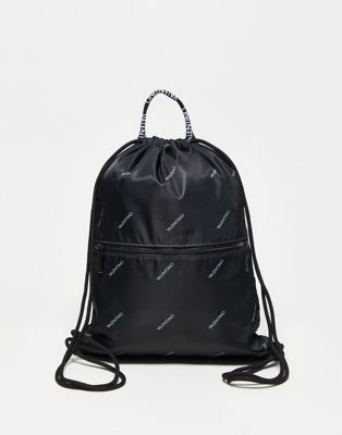 Valentino kimji drawstring backpack in black exclusive to ASOS