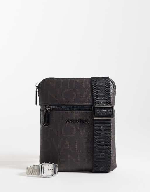 Valentino - King Re - Borsello a tracolla marrone con monogramma, 2 di 4