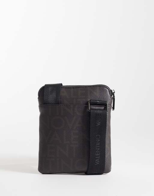 Valentino – King Re – Pilotentasche zum Umhängen in Braun mit Monogramm-Muster, 4 von 4
