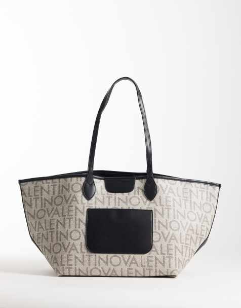 Valentino – Klassische Tragetasche aus schwarzem Denim - view 1