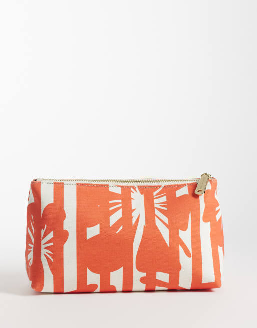 Valentino - Ko Re - Gestreepte clutch tas met palmprint in oranje , 4 van 4