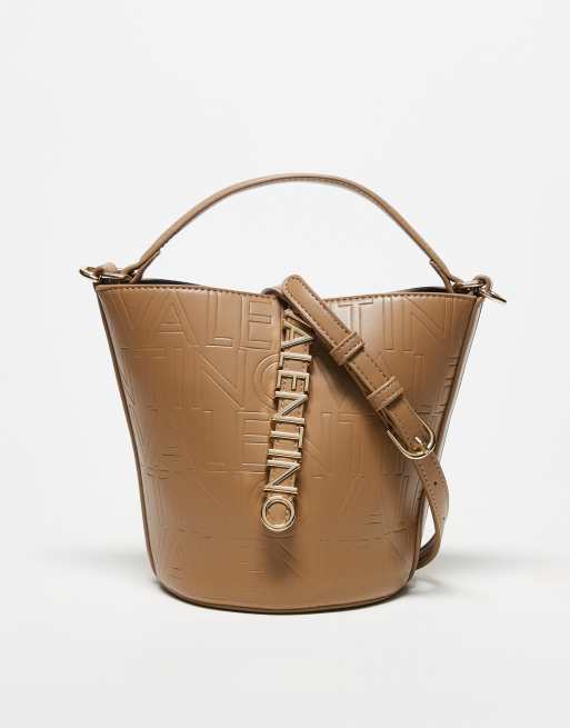 Valentino – Lio RE – Beżowa torba typu bucket z paskiem