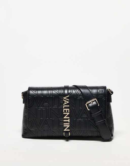 Valentino – Lio RE – Schultertasche in Schwarz mit Umschlagklappe