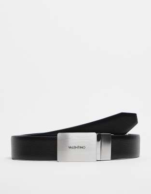 Valentino Bags Valentino litech belt with chunky silver buckle in black