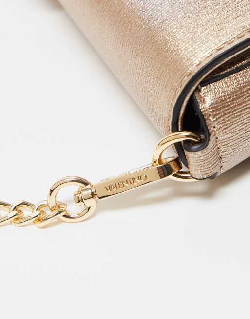 Valentino - Materia - Borsa da spalla color oro glitterata, 2 di 3