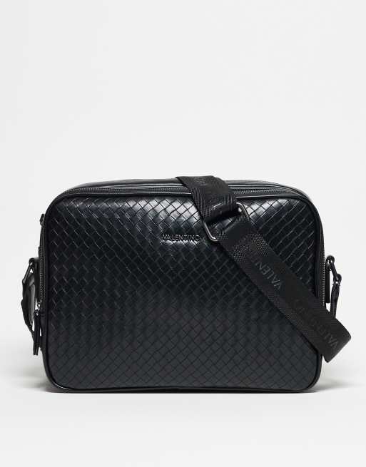 Valentino - Mohegan - Borsa a cartella a tracolla nera intrecciata 