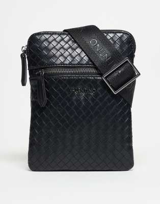 Valentino Bags Valentino mohegan woven detail crossbody bag in black