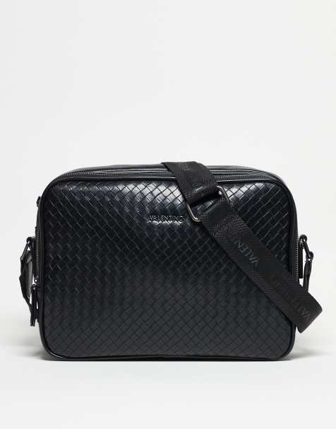 Valentino Mohegan woven detail crossbody satchel bag in black  - BLACK - view 1