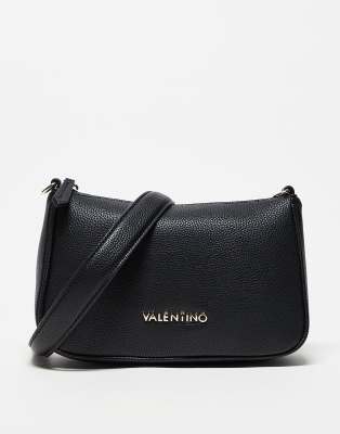Valentino - Never - Sort skuldertaske med aftagelige, vævede stropper 
