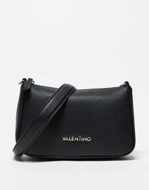 Valentino – Never – Svart axelväska med avtagbar, vävd rem - view 1