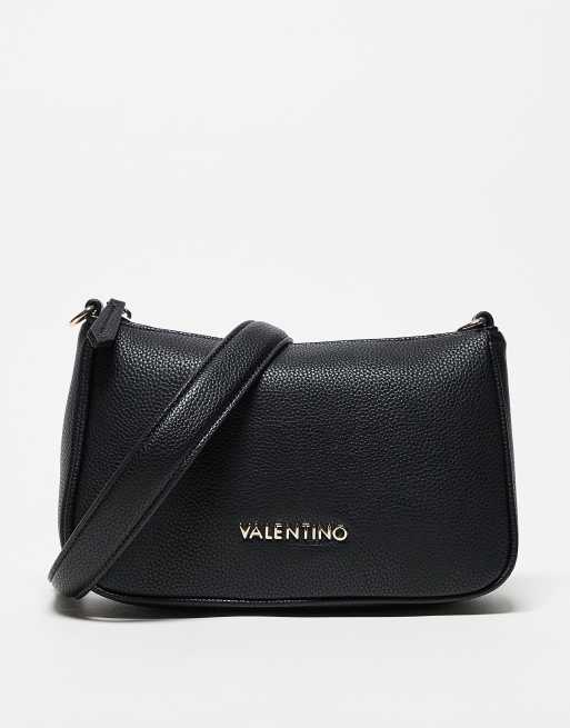 Valentino – Never – Svart axelväska med avtagbar, vävd rem 