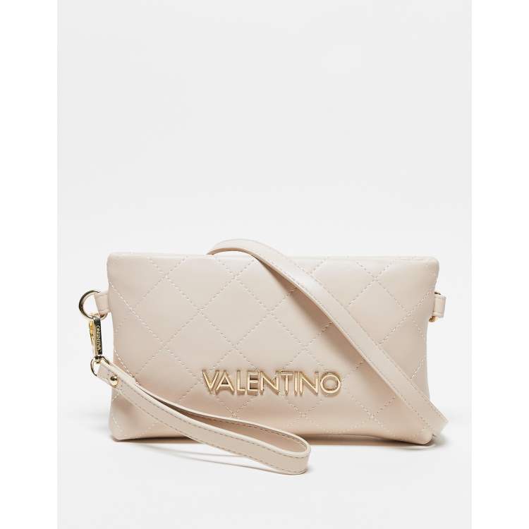 Valentino Nur Re Kleine gesteppte Clutch Tasche in Ecru mit Handgelenkschlaufe ASOS