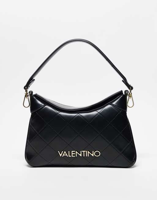 Valentino – Nur Re – Pikowana czarna torebka na ramię z paskiem crossbody 