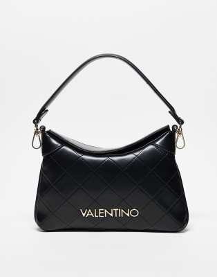 Valentino nur re quilted shoulder bag with crossbody strap in black