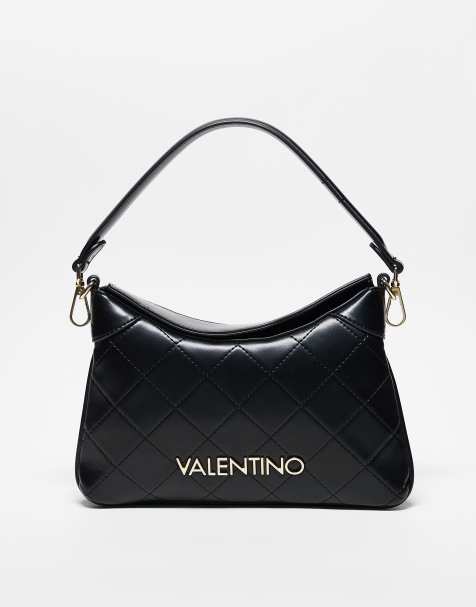 Valentino - Nur Re - Sort skuldertaske med vatteringer og crossbody-rem - view 1