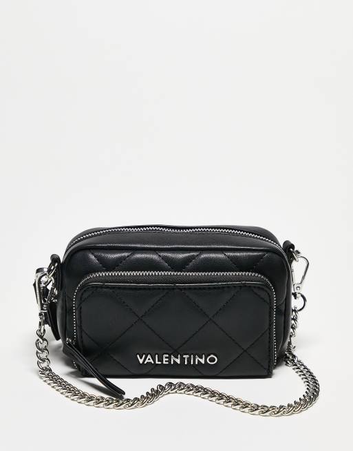 Valentino – Ocarina – Czarna pikowana mała torebka crossbody z poliuretanu