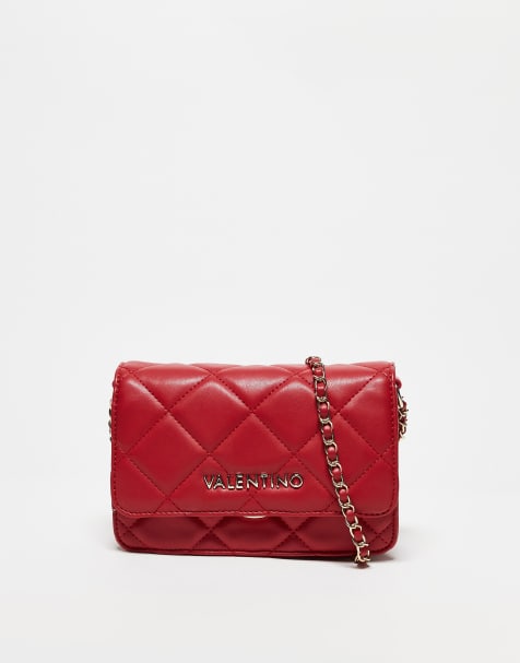 Valentino – Ocarina – Czerwona pikowana torebka crossbody z łańcuszkowym paskiem - view 1