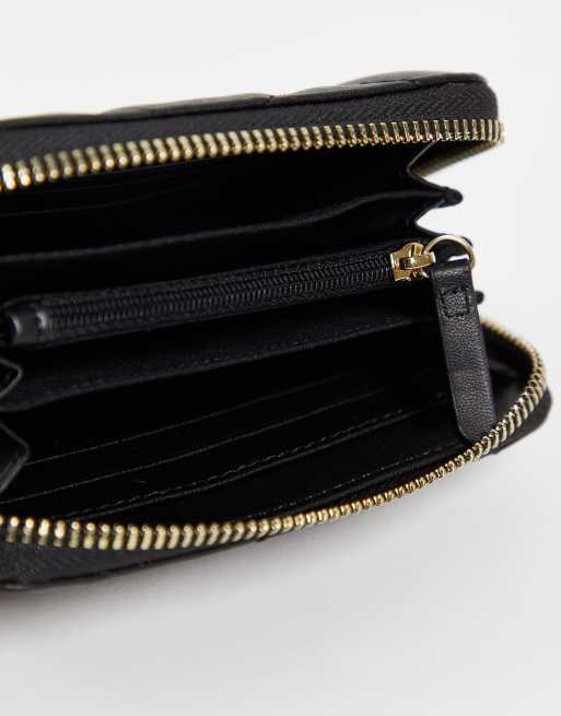 Valentino – Ocarina – Gesteppte Geldbörse in Schwarz mit umlaufendem Reißverschluss, 3 von 4