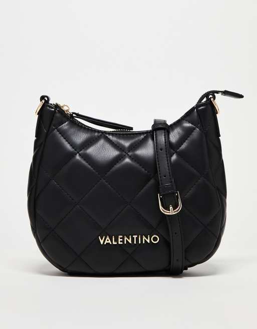 Valentino – Ocarina – Gesteppte Schultertasche in Schwarz