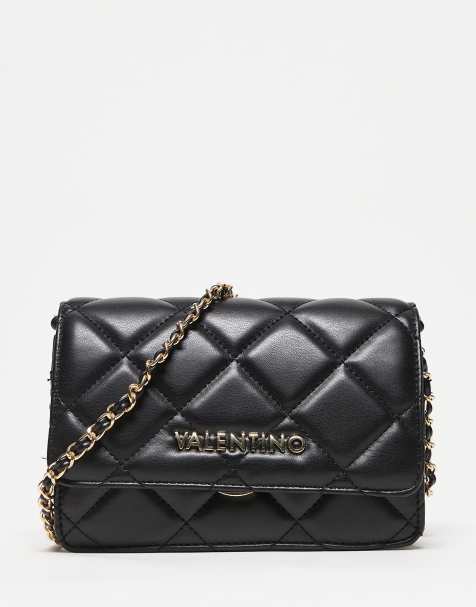 Valentino - Ocarina - Gewatteerde crossbody tas met verstelbare band in zwart en goud - view 1