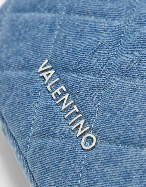 Valentino – Ocarina – Quiltad axelremsväska i denim, 4 av 4