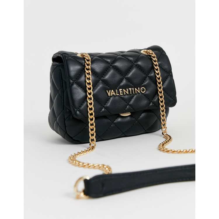 Valentino Ocarina quilted cross body bag with chain strap in black