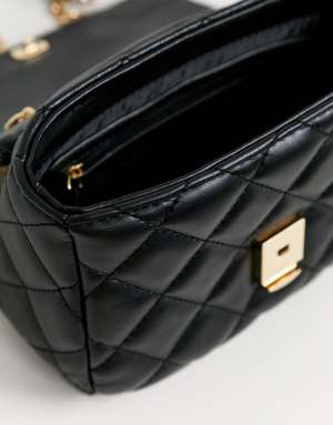 Valentino Ocarina quilted cross body bag with chain strap in black