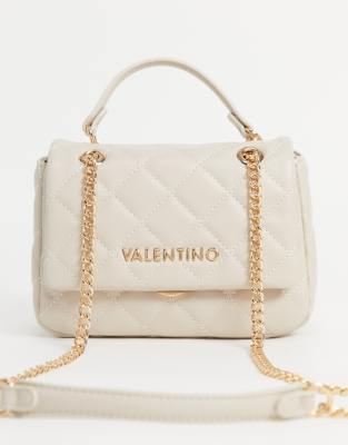 Valentino Bags Valentino Ocarina quilted cross body bag with chain strap in white