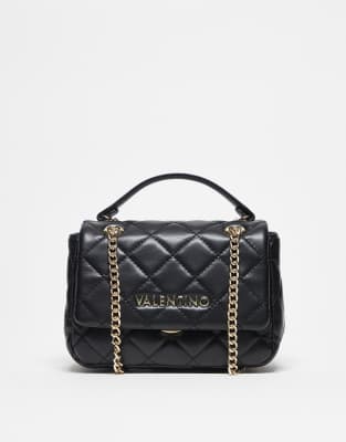 Valentino Valentino Ocarina quilted crossbody bag with chain strap in black - BLACK