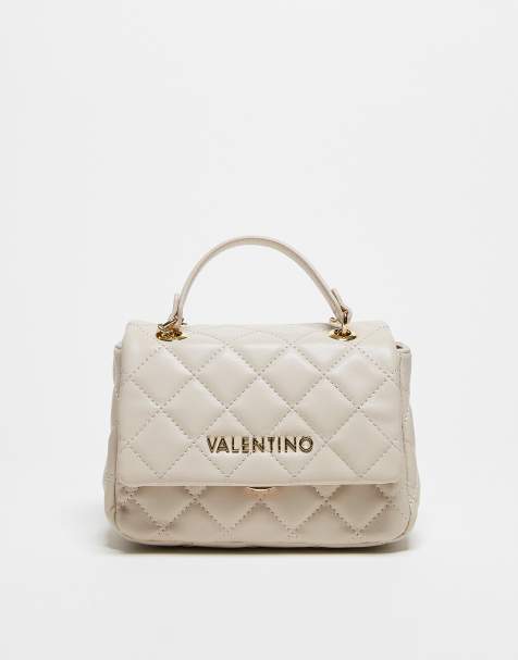 Valentino ocarina quilted crossbody bag with chain strap in cream  - view 1