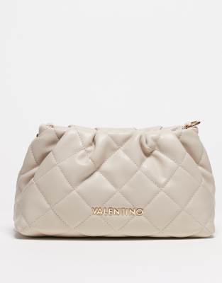 Valentino ocarina quilted pochette shoulder bag in ecru