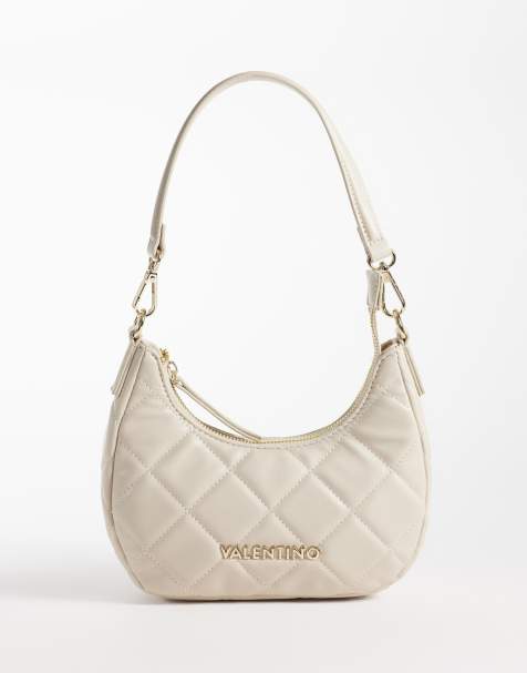 Valentino ocarina quilted shoulder bag in cream - view 1