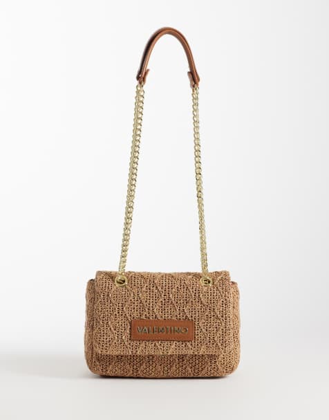 Valentino – Ocarina – Sommerliche Häkel-Schultertasche in Hellbraun mit Umschlagklappe - view 1