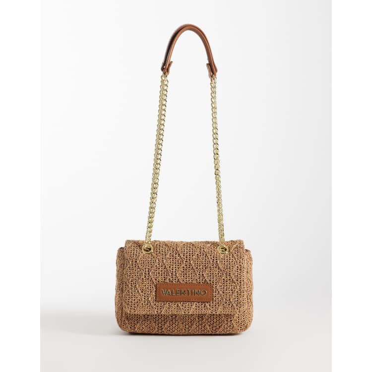 Valentino Ocarina summer crochet flap shoulder bag in tan | ASOS