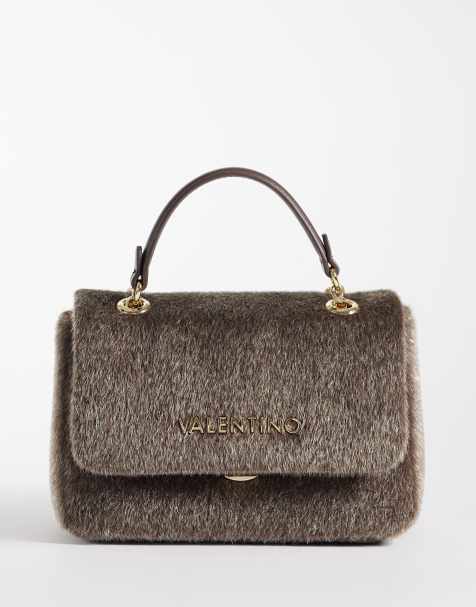 Valentino ocarina winter faux-fur mini schoudertas in chocoladebruin - view 1