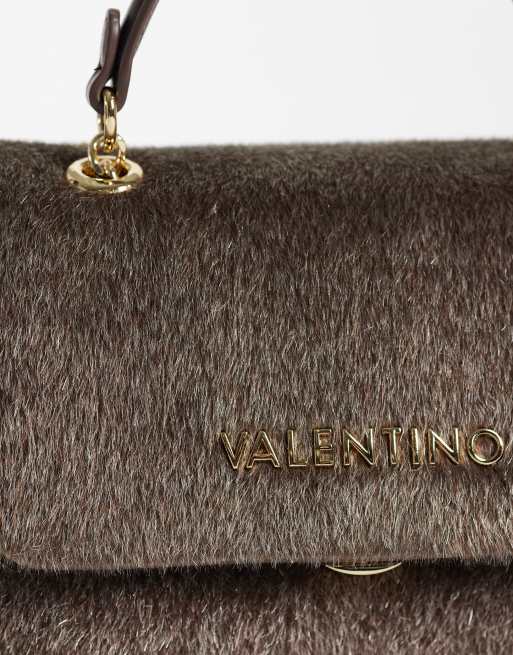 Valentino ocarina winter faux-fur mini schoudertas in chocoladebruin, 3 van 4