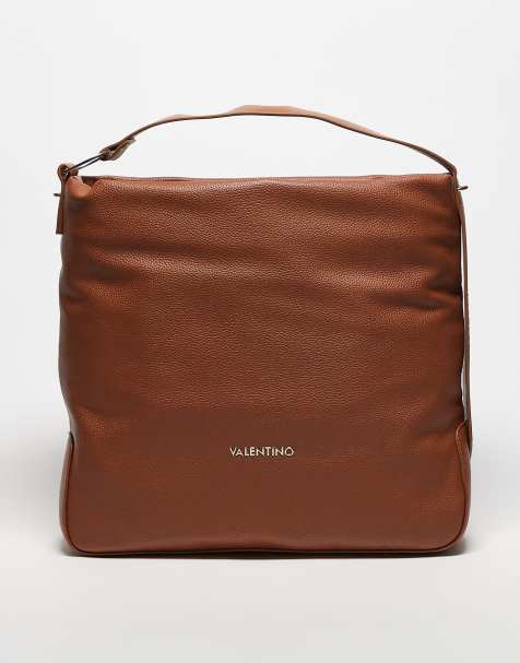 Valentino – Peonies – Lässige Oversize-Schultertasche in Hellbraun - view 1