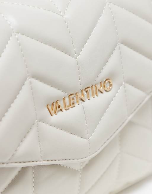 Valentino - Petal - Borsa a tracolla trapuntata écru con catenina, 3 di 3
