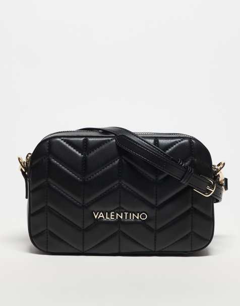 Valentino - Petal - Camera bag nera trapuntata a tracolla - view 1