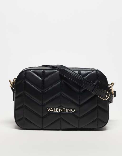 Valentino - Petal - Camera bag nera trapuntata a tracolla